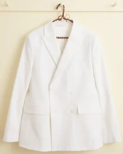 Suiting<BODE Seersucker Double-Breasted Suit Jacket White