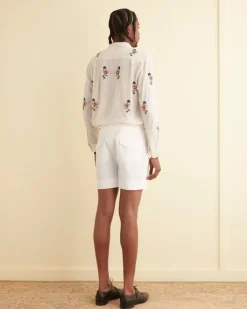 Shorts<BODE Seersucker Double-Button Pleated Shorts White