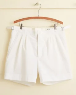 Shorts<BODE Seersucker Double-Button Pleated Shorts White