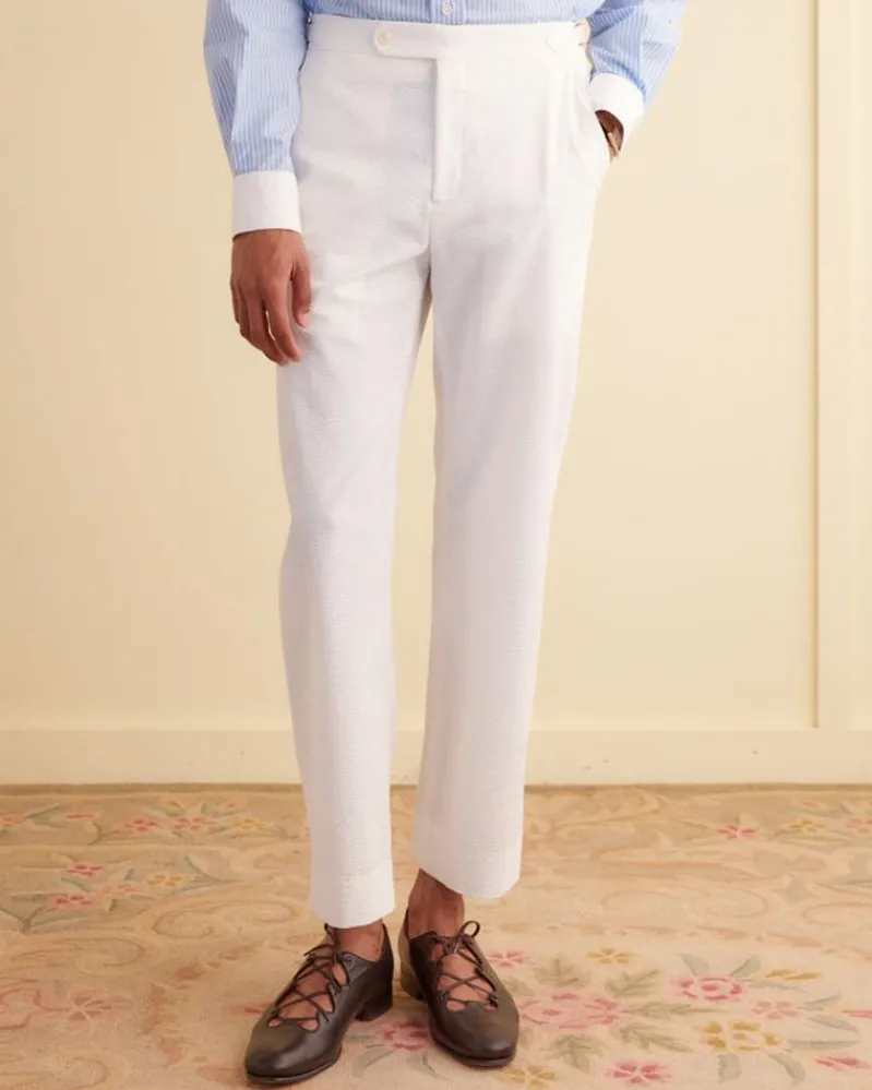 Trousers & Pants<BODE Seersucker Suiting Trousers White