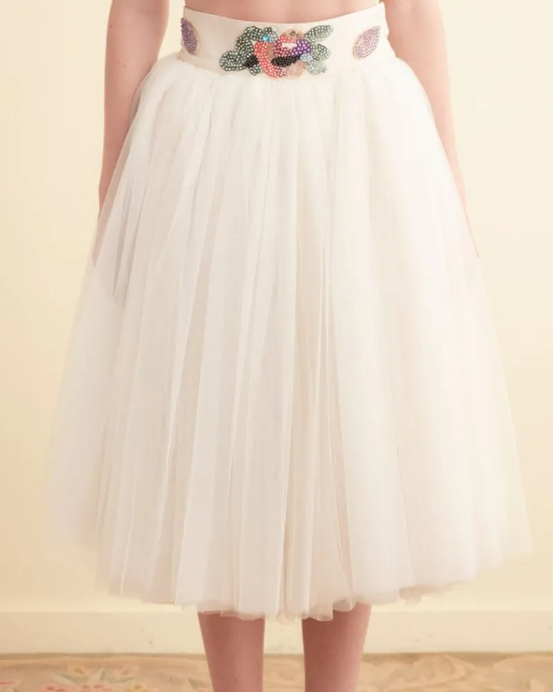 Skirts<BODE Sequin Sunset Lily Skirt Cream