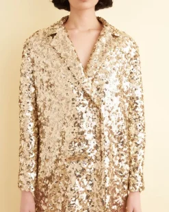Outerwear<BODE Sequin Worcester Coat Gold