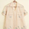 Shirts<BODE Sequined Floral Net Short Sleeve Shirt