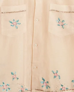 Shirts<BODE Sequined Floral Net Short Sleeve Shirt