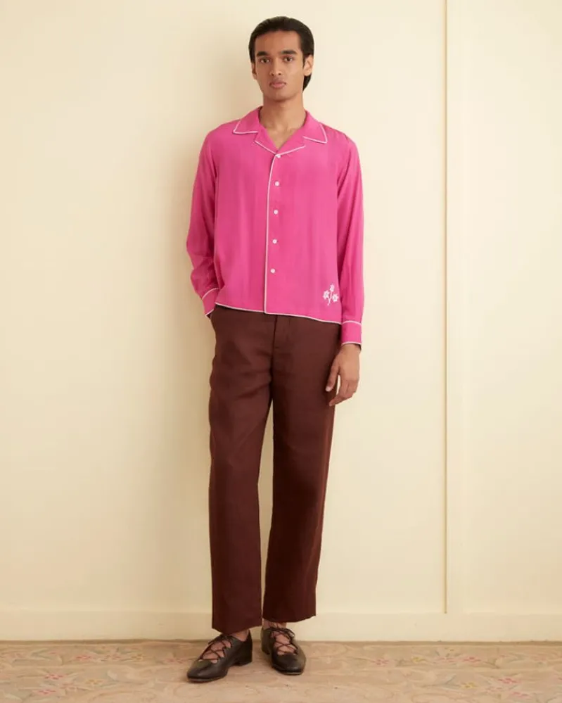 Shirts<BODE Shadow Jasmine Long Sleeve Shirt Fuchsia