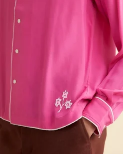 Shirts<BODE Shadow Jasmine Long Sleeve Shirt Fuchsia