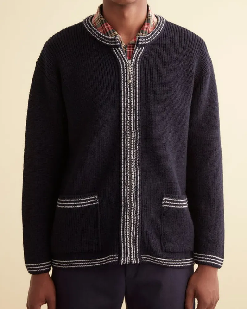 Knitwear<BODE Shaker Stitch Cardigan Navy