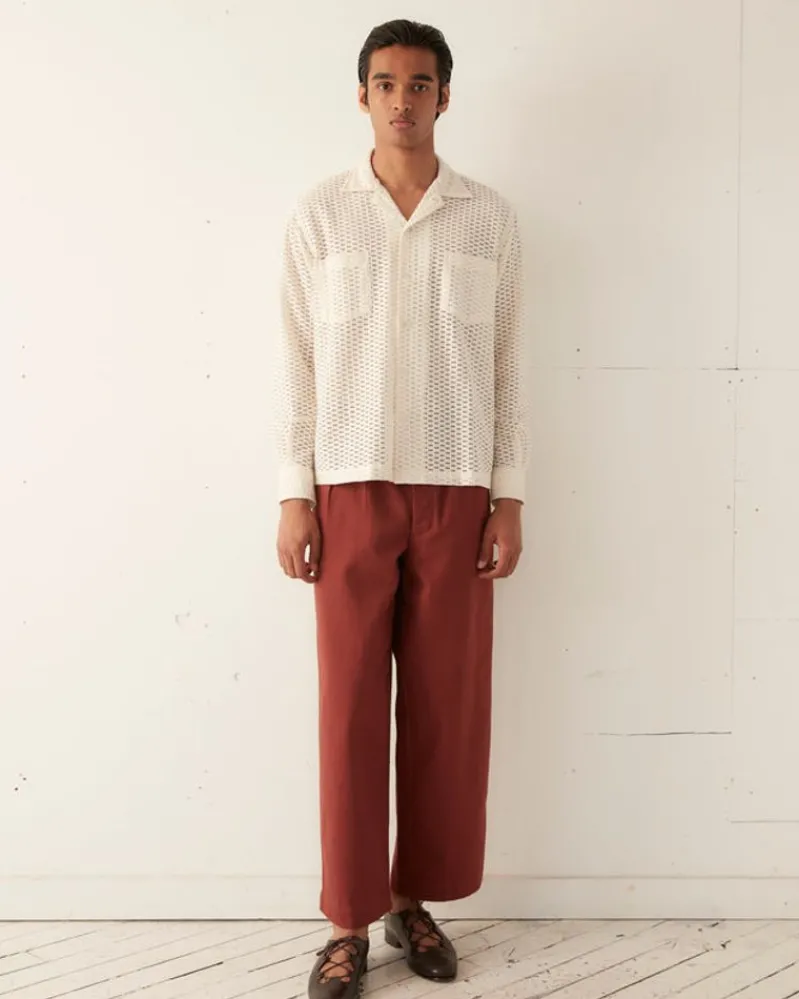 Shirts<BODE Sheer Brick Lace Long Sleeve Shirt
