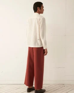 Shirts<BODE Sheer Brick Lace Long Sleeve Shirt