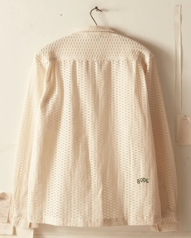 Shirts<BODE Sheer Brick Lace Long Sleeve Shirt