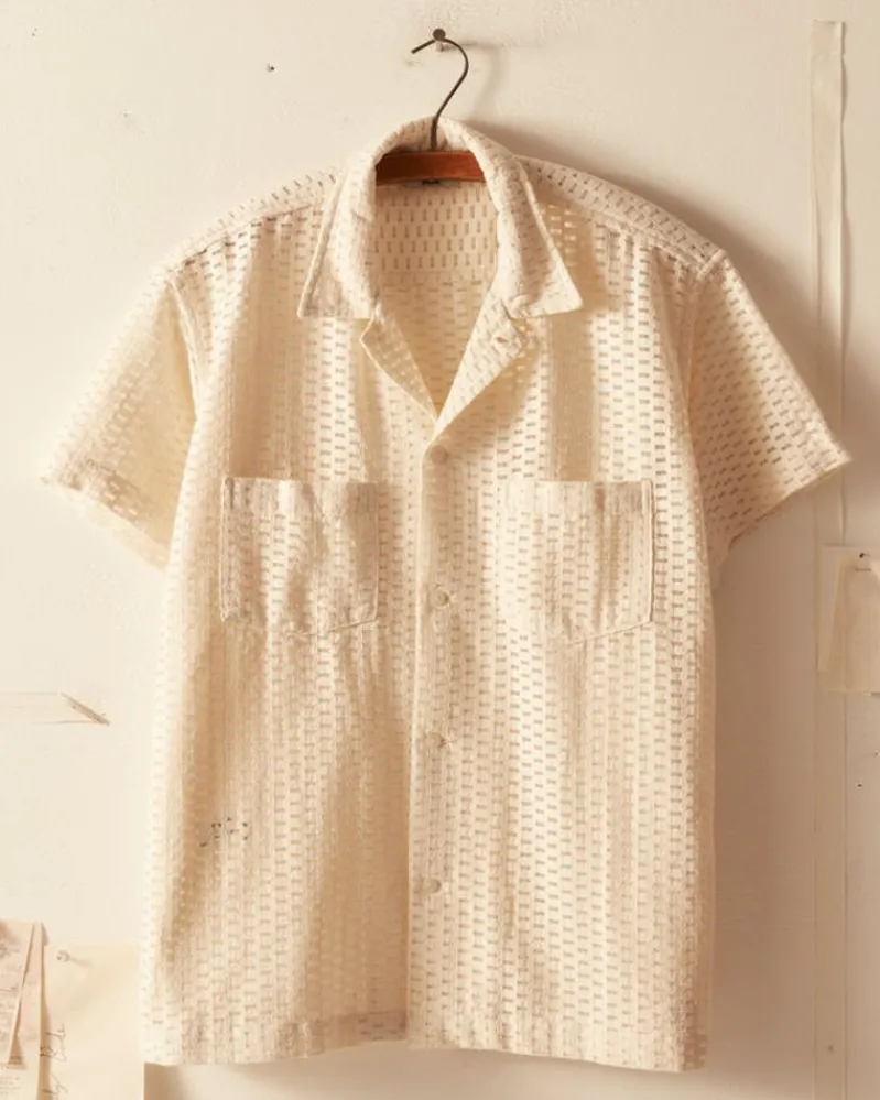Shirts<BODE Sheer Brick Lace Short Sleeve Shirt