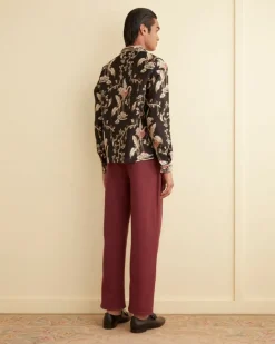 Shirts<BODE Sheer Cranes Long Sleeve Shirt Black