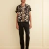 Shirts<BODE Sheer Cranes Short Sleeve Shirt Black