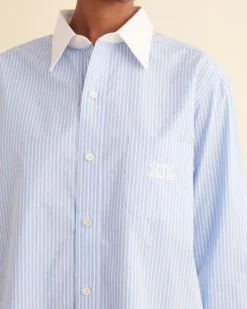 Tops<BODE Signet Murray Shirt White/Blue