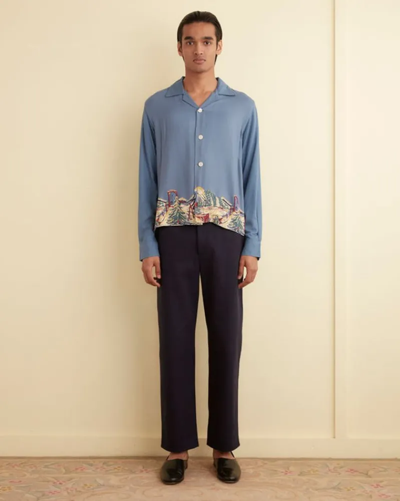 Shirts<BODE Ski Lift Long Sleeve Shirt Blue