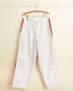 Trousers & Pants<BODE Skunk Tail Patch Trousers Red/White