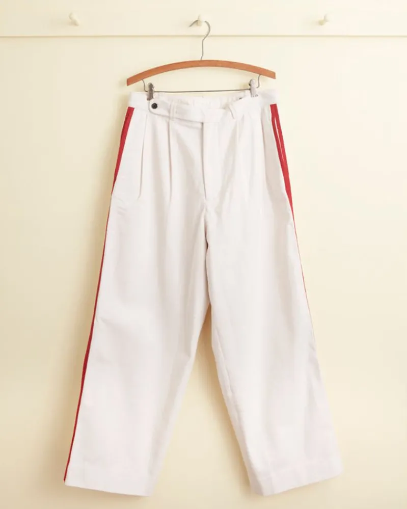 Trousers & Pants<BODE Skunk Tail Patch Trousers Red/White