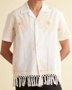 Shirts<BODE Soleil Fringe Short Sleeve Shirt