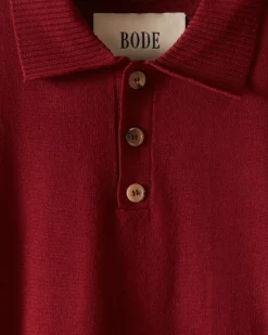 Knitwear<BODE Solid Cycling Polo - Maroon