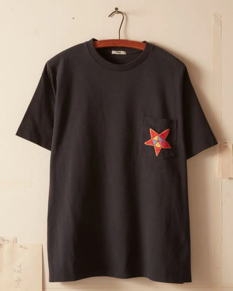 Cut & Sew<BODE Star Pocket Tee - Midnight