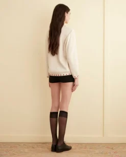 Knitwear<BODE Starflower Beaded Cardigan Cream