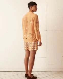 Shorts<BODE Striped Fruit Bowl Shorts Orange