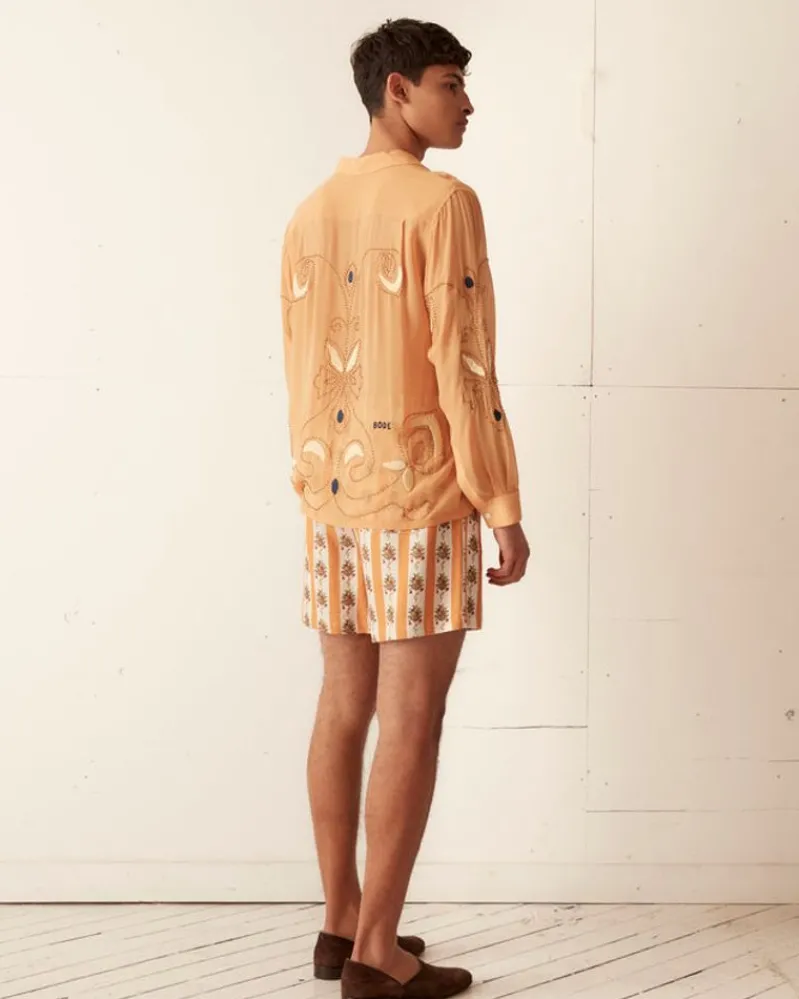 Shorts<BODE Striped Fruit Bowl Shorts Orange