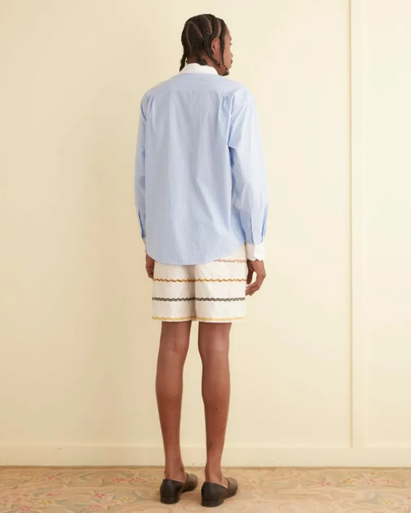 Shirts<BODE Striped Poplin Shirt White/Blue