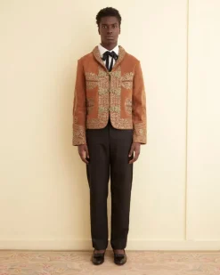 Outerwear<BODE Suede Shawl Couching Jacket Brown