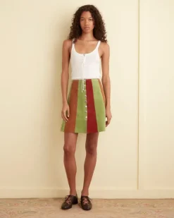 Skirts<BODE Suede Snap Skirt Multi