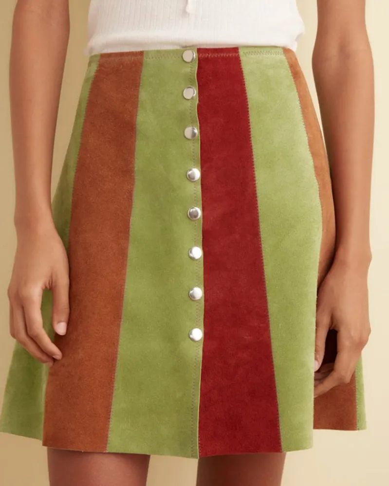 Skirts<BODE Suede Snap Skirt Multi