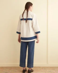 Outerwear<BODE Sundry Stripe Jacket White/Blue