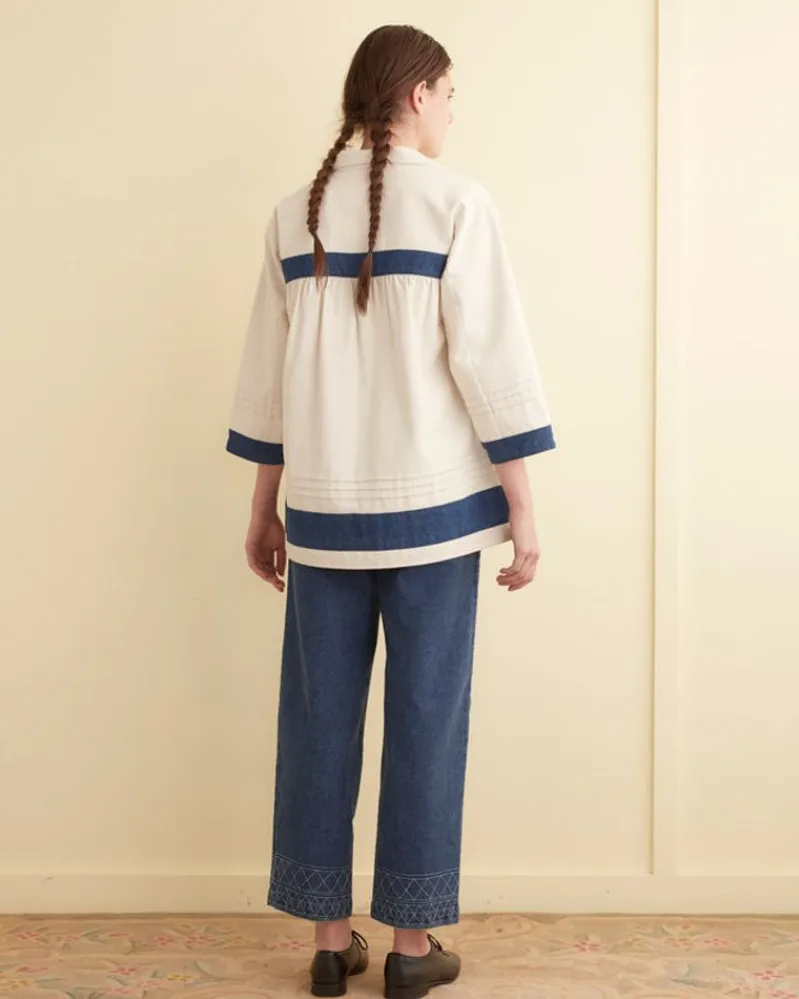 Outerwear<BODE Sundry Stripe Jacket White/Blue