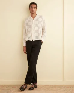 Shirts<BODE Sunflower Lace Long Sleeve Shirt - Ecru