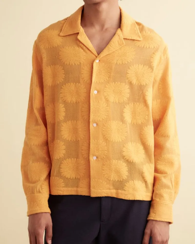 Shirts<BODE Sunflower Lace Long Sleeve Shirt - Golden