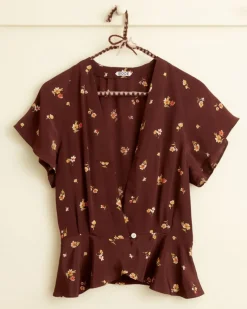Tops<BODE Toffee Floral Top - M Brown