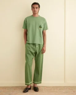 Trousers & Pants<BODE Top Sheet Pajama Pants Green