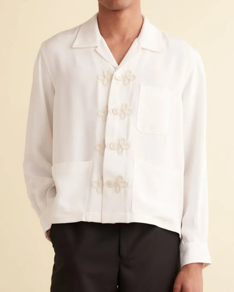 Shirts<BODE Trillium Long Sleeve Shirt Cream