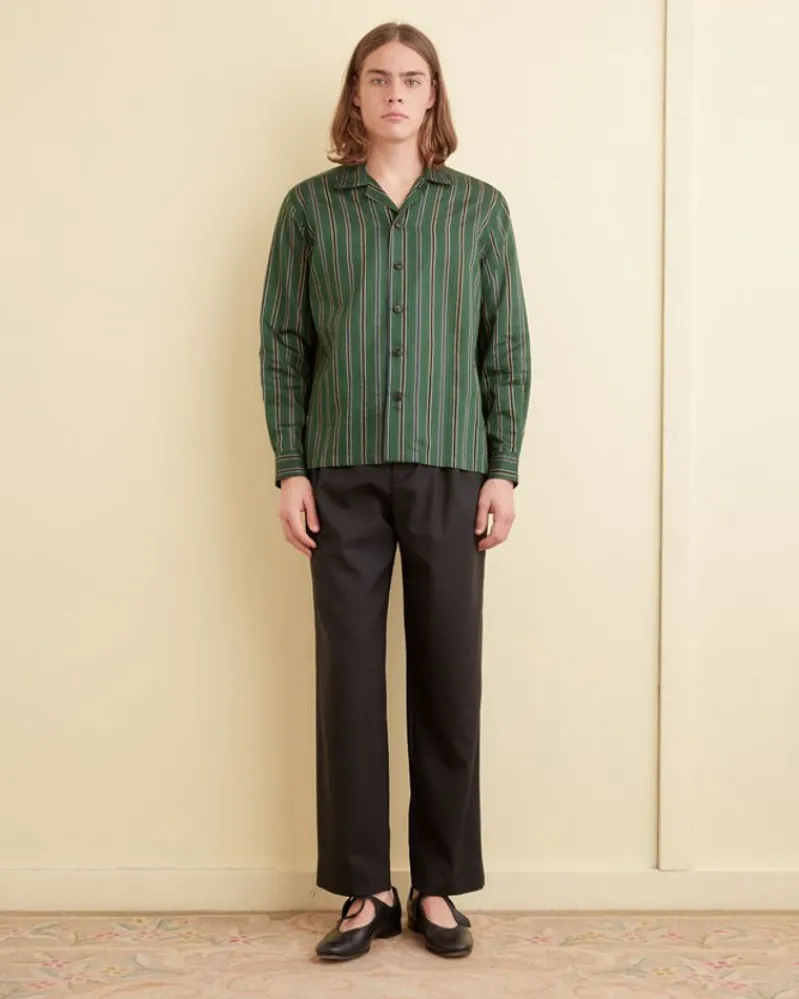 Trousers & Pants<BODE Tropical Wool Double-Button Trousers Black