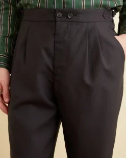 Trousers & Pants<BODE Tropical Wool Double-Button Trousers Black