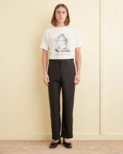 Trousers & Pants<BODE Tropical Wool Side-Buckle Trousers Black