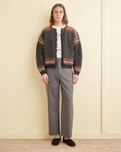 Trousers & Pants<BODE Tropical Wool Side-Buckle Trousers Grey
