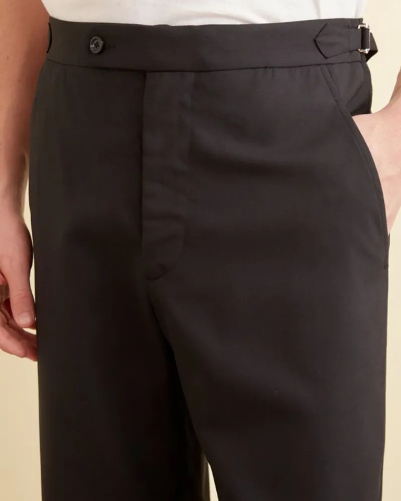 Trousers & Pants<BODE Tropical Wool Side-Buckle Trousers Black