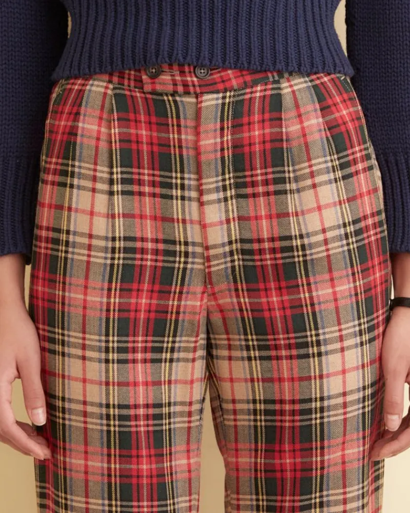 Trousers & Pants<BODE Truro Plaid Trousers Red