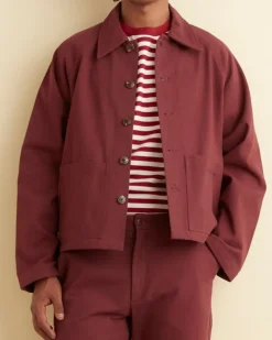 Outerwear<BODE Twill Cropped Car Jacket - Merlot