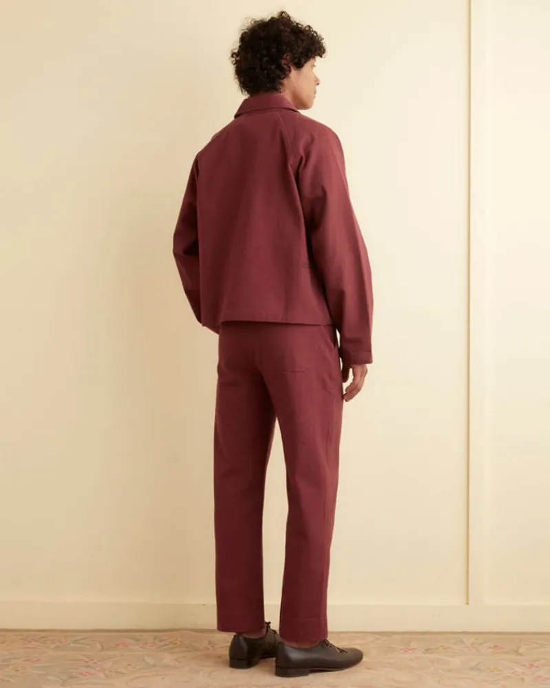 Outerwear<BODE Twill Cropped Car Jacket - Merlot