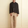 Outerwear<BODE Twill Front Tab Jacket - Black