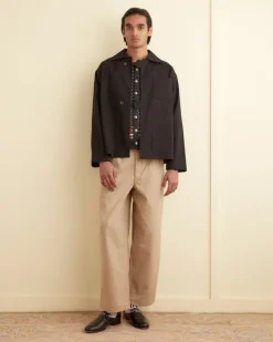 Outerwear<BODE Twill Front Tab Jacket - Black