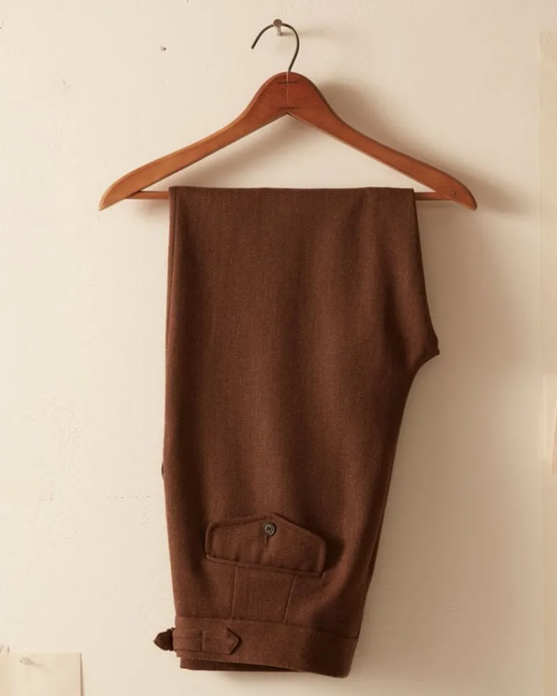Trousers & Pants<BODE Twill Side Buckle Trousers - Brown