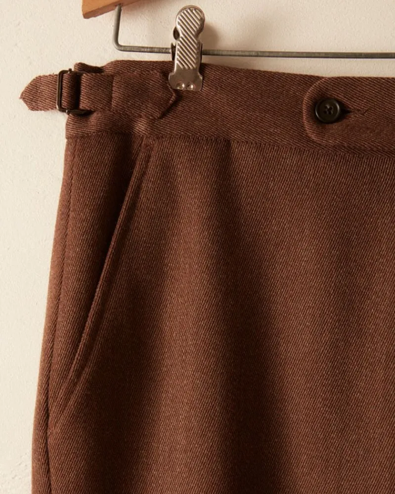 Trousers & Pants<BODE Twill Side Buckle Trousers - Brown